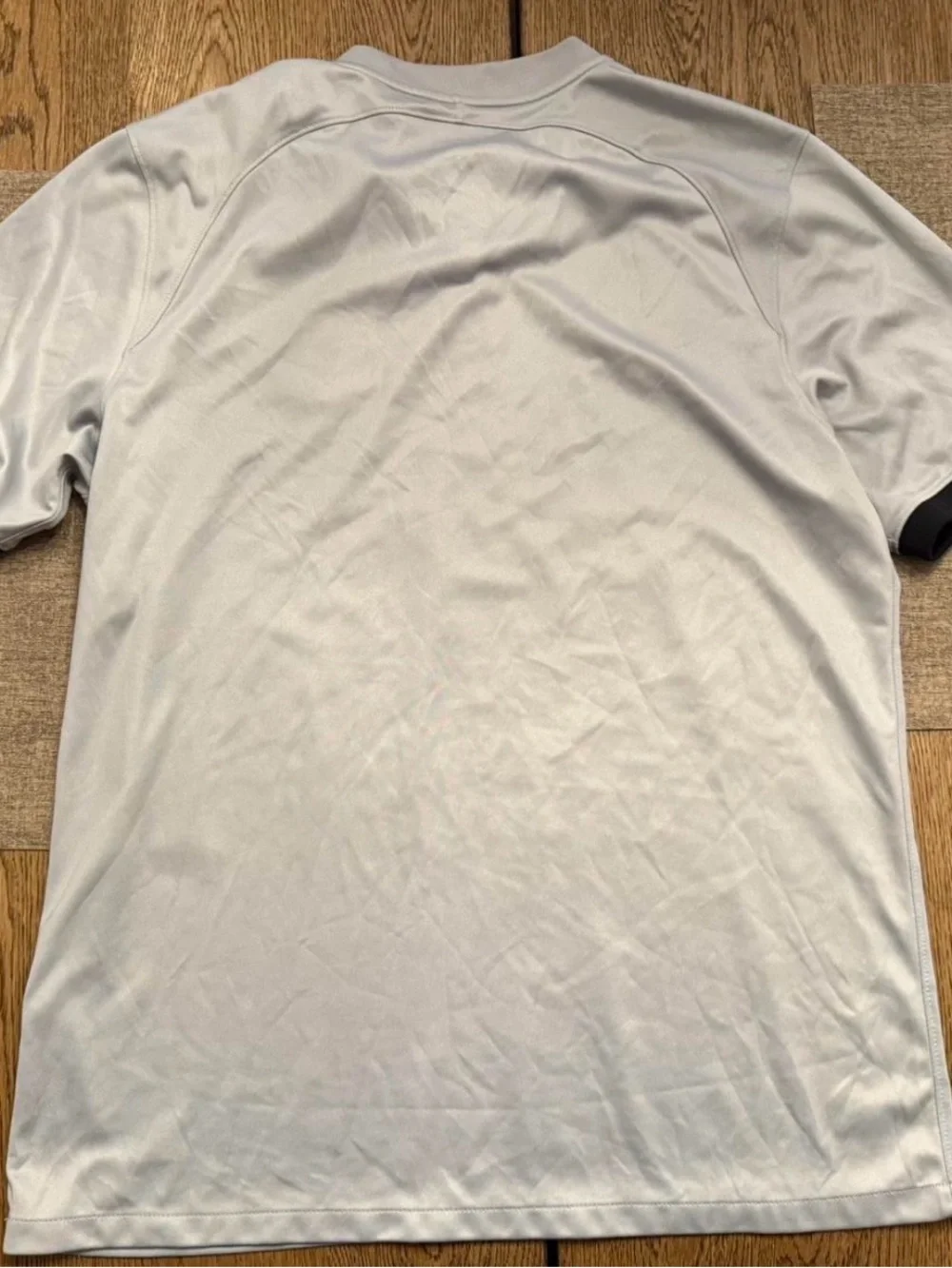 Jordan PSG Men's Light Gray Football Jersey with Black Center Stripe